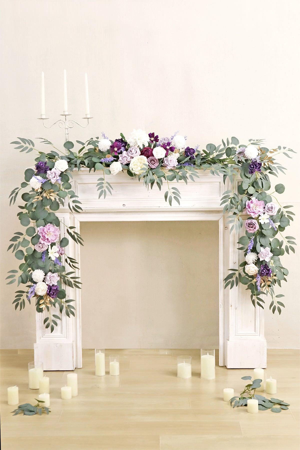 6ft Flower Garland in Lilac & Gold