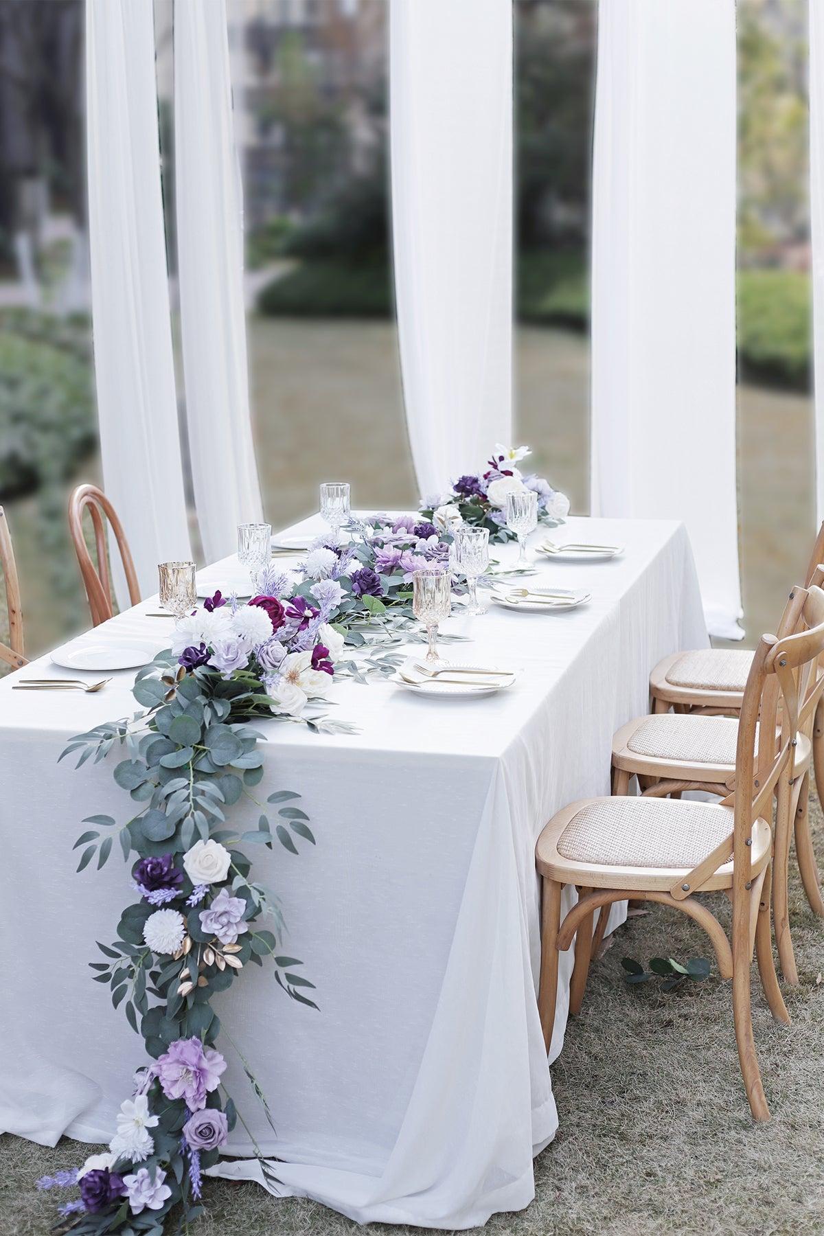 6ft Flower Garland in Lilac & Gold