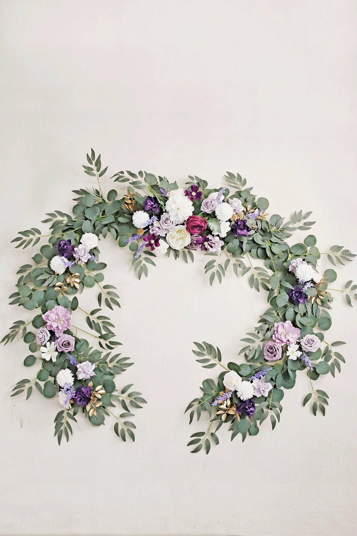 6ft Flower Garland in Lilac & Gold