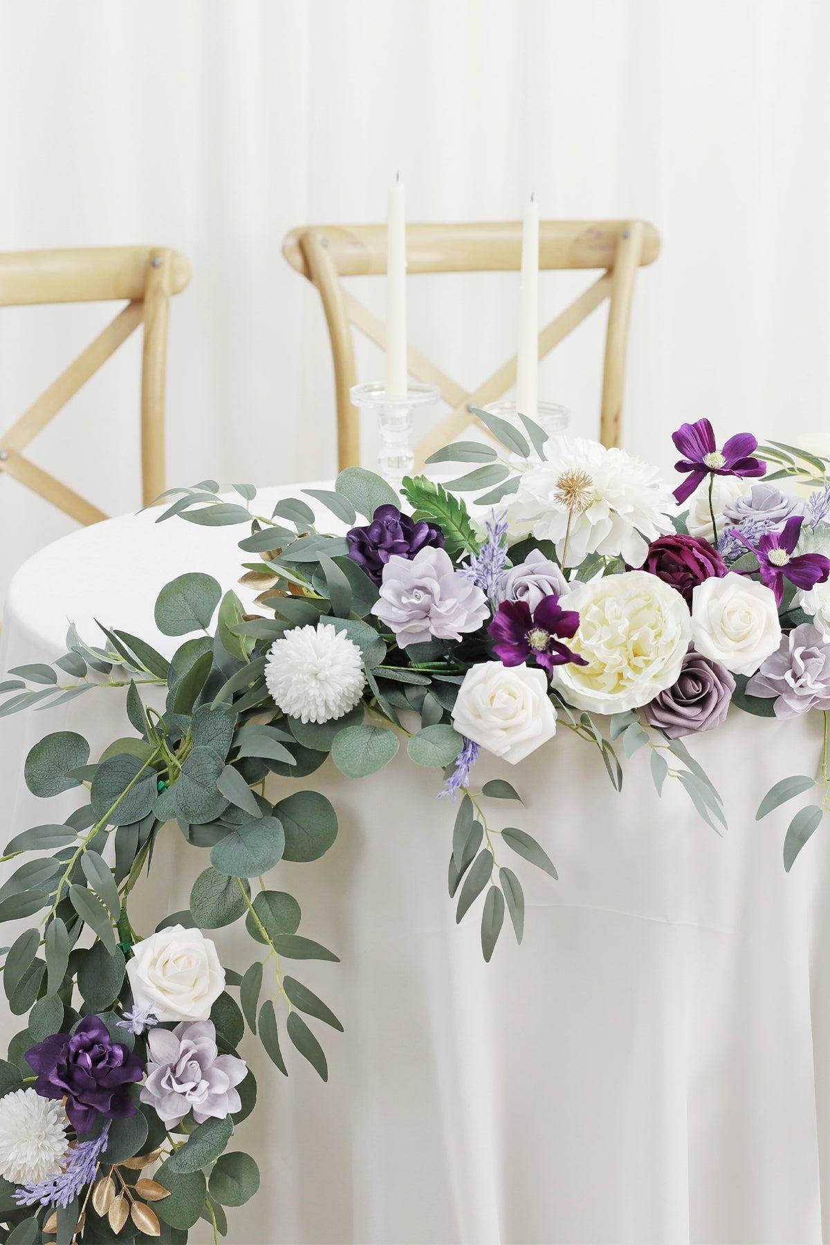 6ft Flower Garland in Lilac & Gold