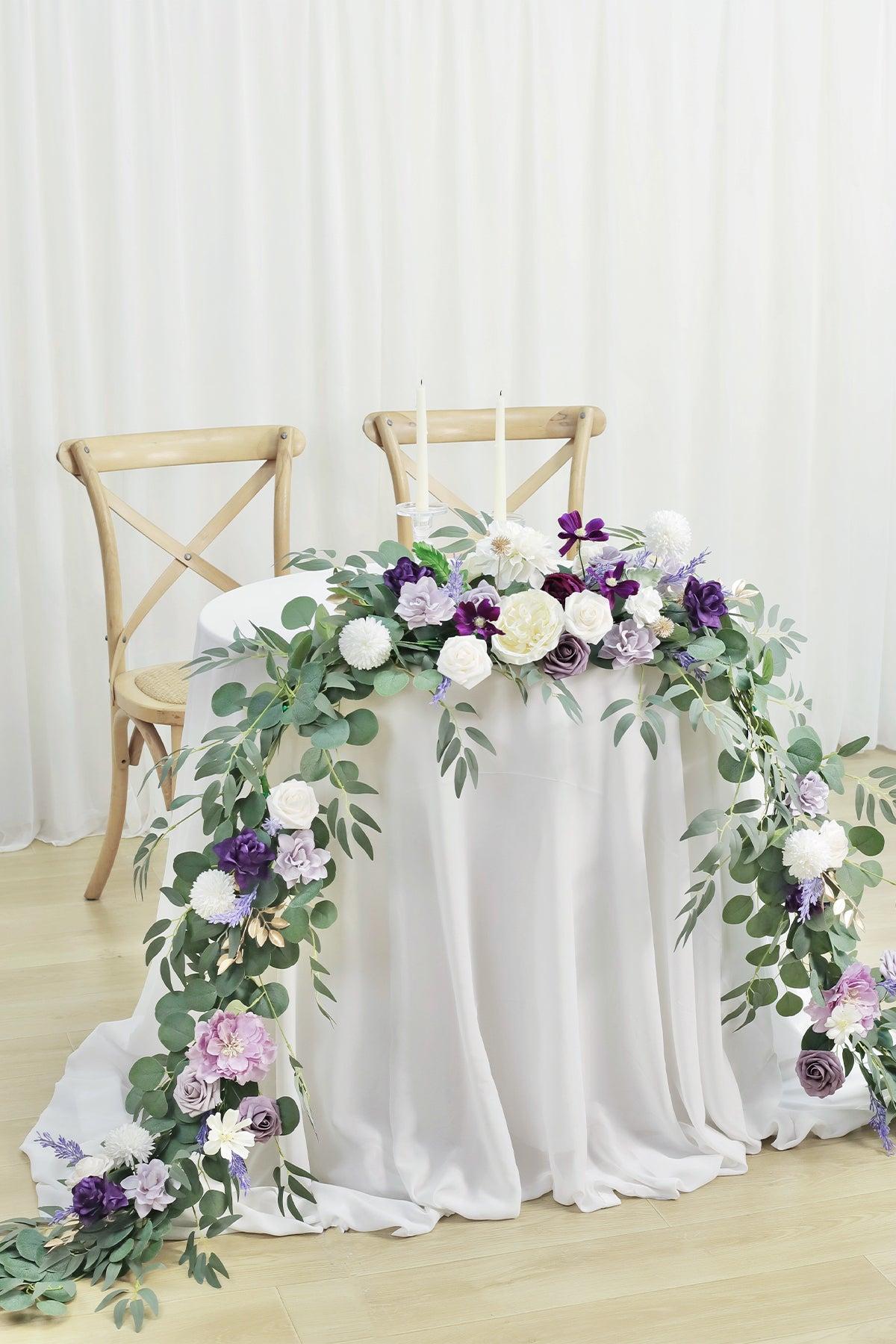 6ft Flower Garland in Lilac & Gold