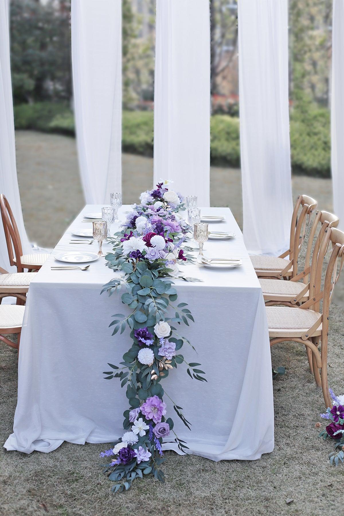 6ft Flower Garland in Lilac & Gold