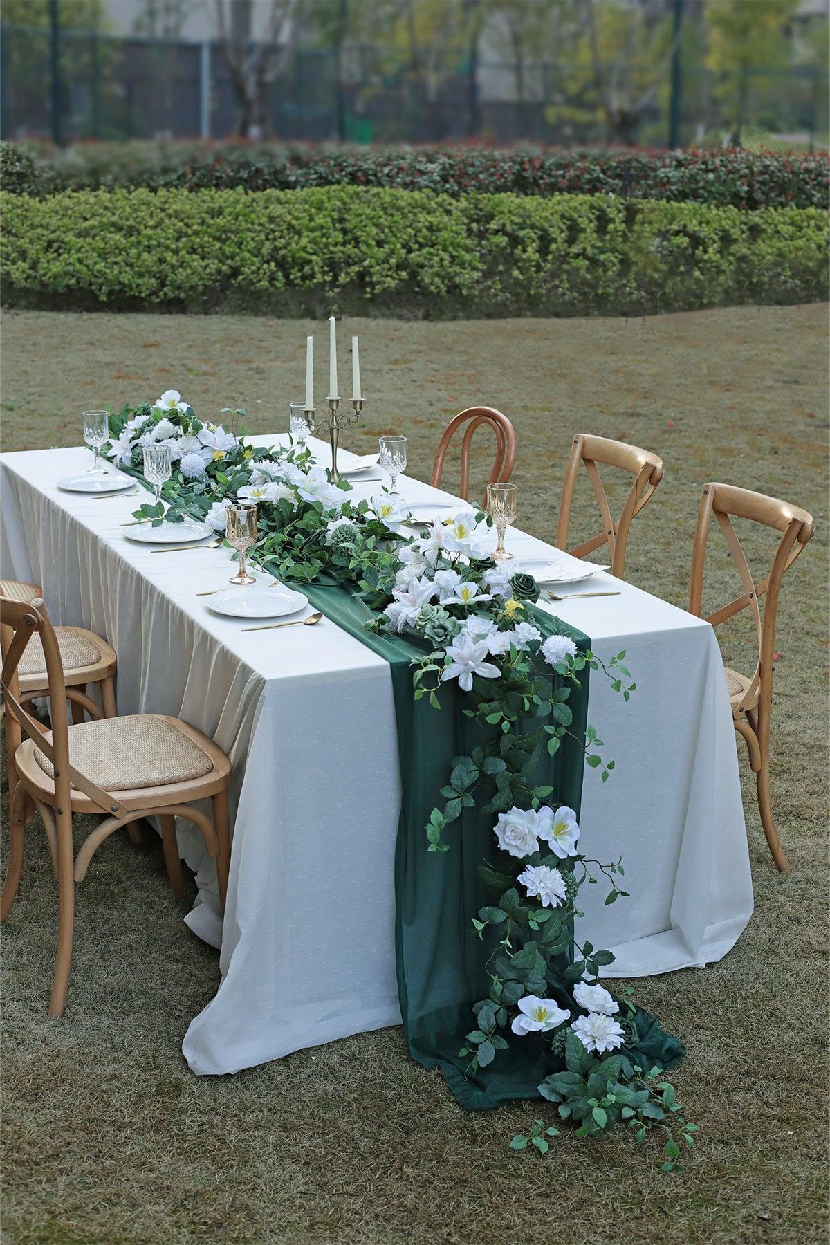 6ft Flower Garland in White & Green