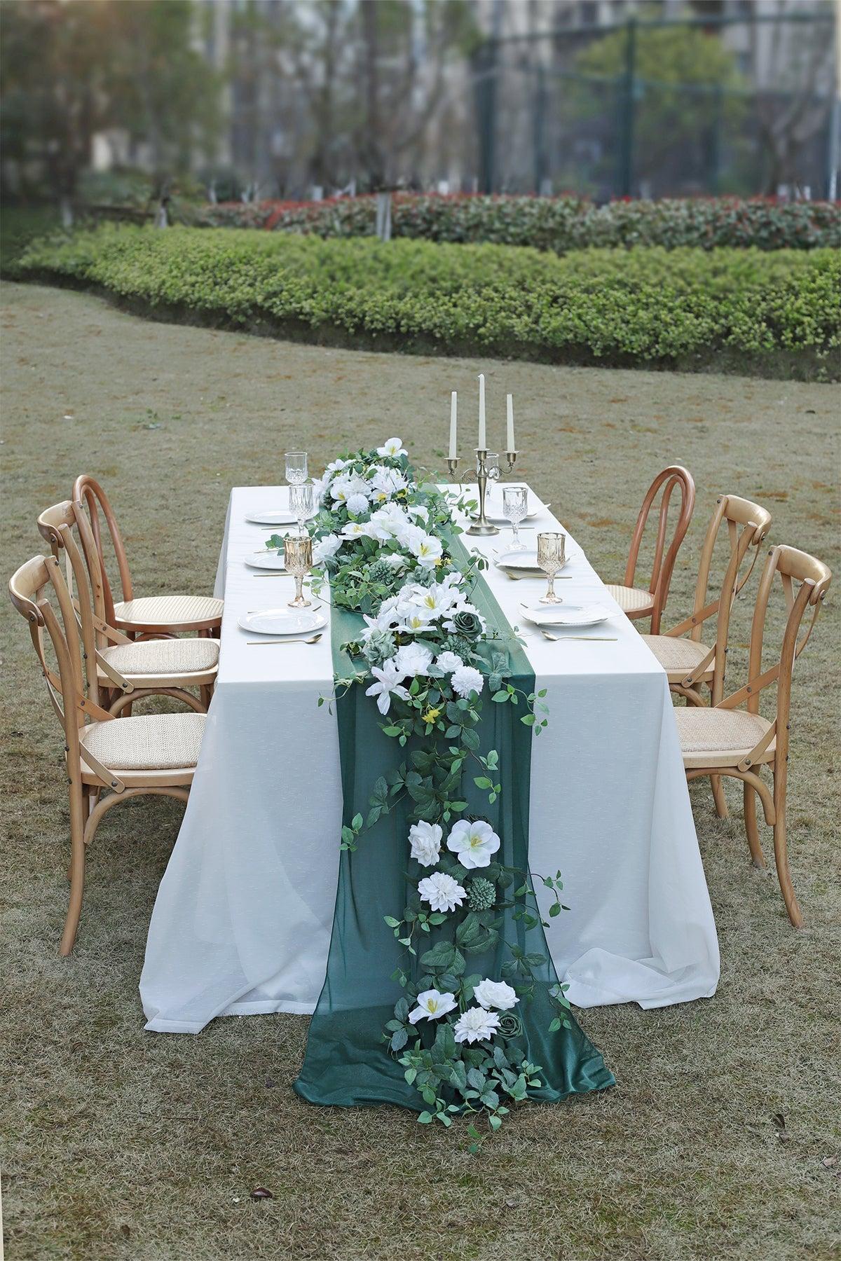 6ft Flower Garland in White & Green