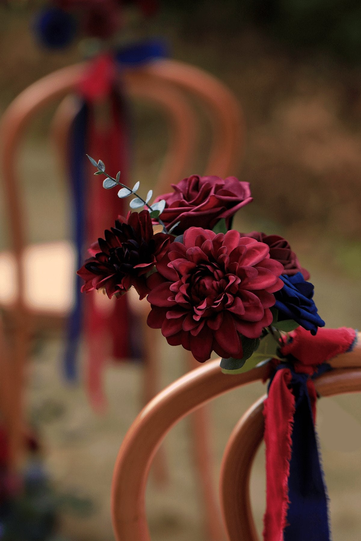 Aisle & Chair Decor in Burgundy & Navy