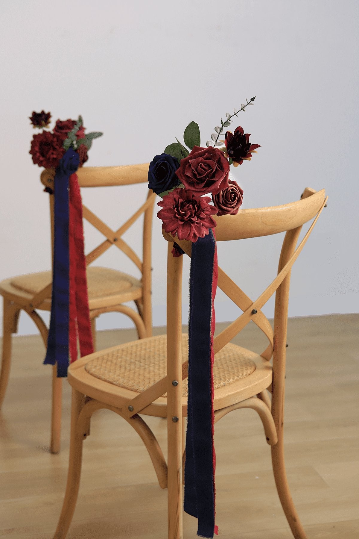 Aisle & Chair Decor in Burgundy & Navy