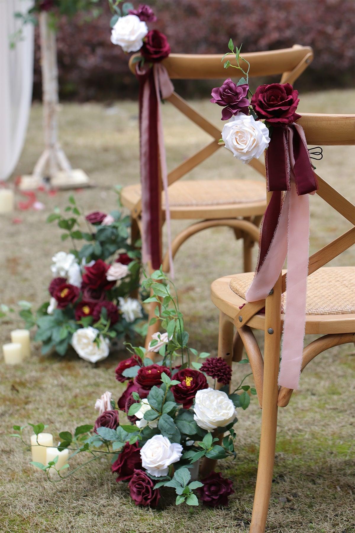 Aisle & Chair Decor in Romantic Marsala