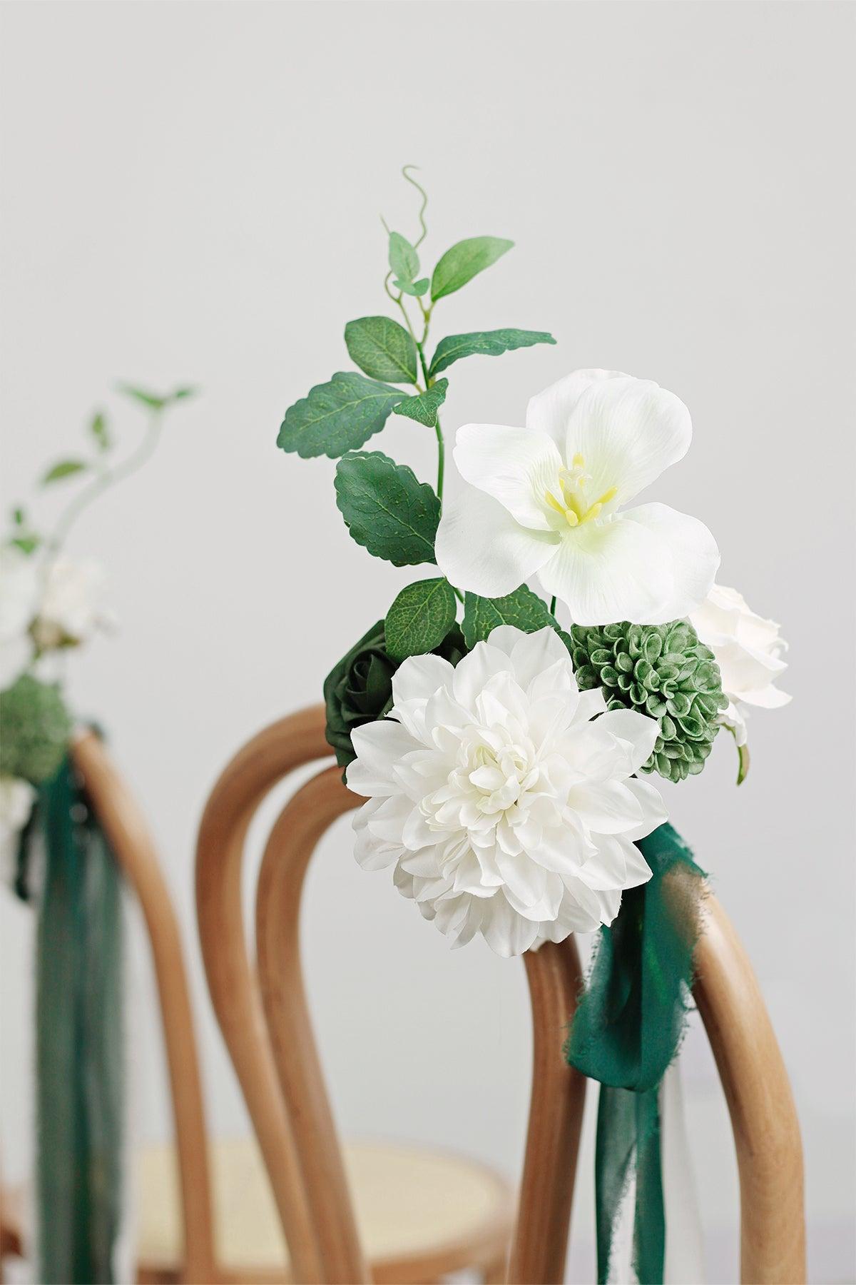 Aisle & Chair Decor in White & Green