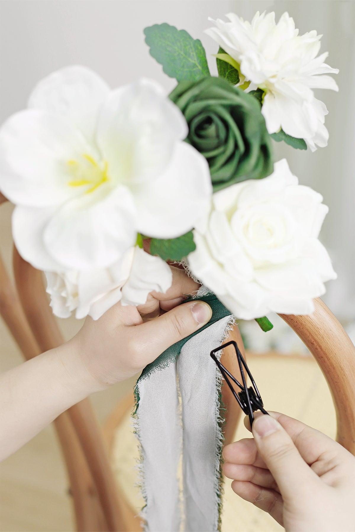 Aisle & Chair Decor in White & Green