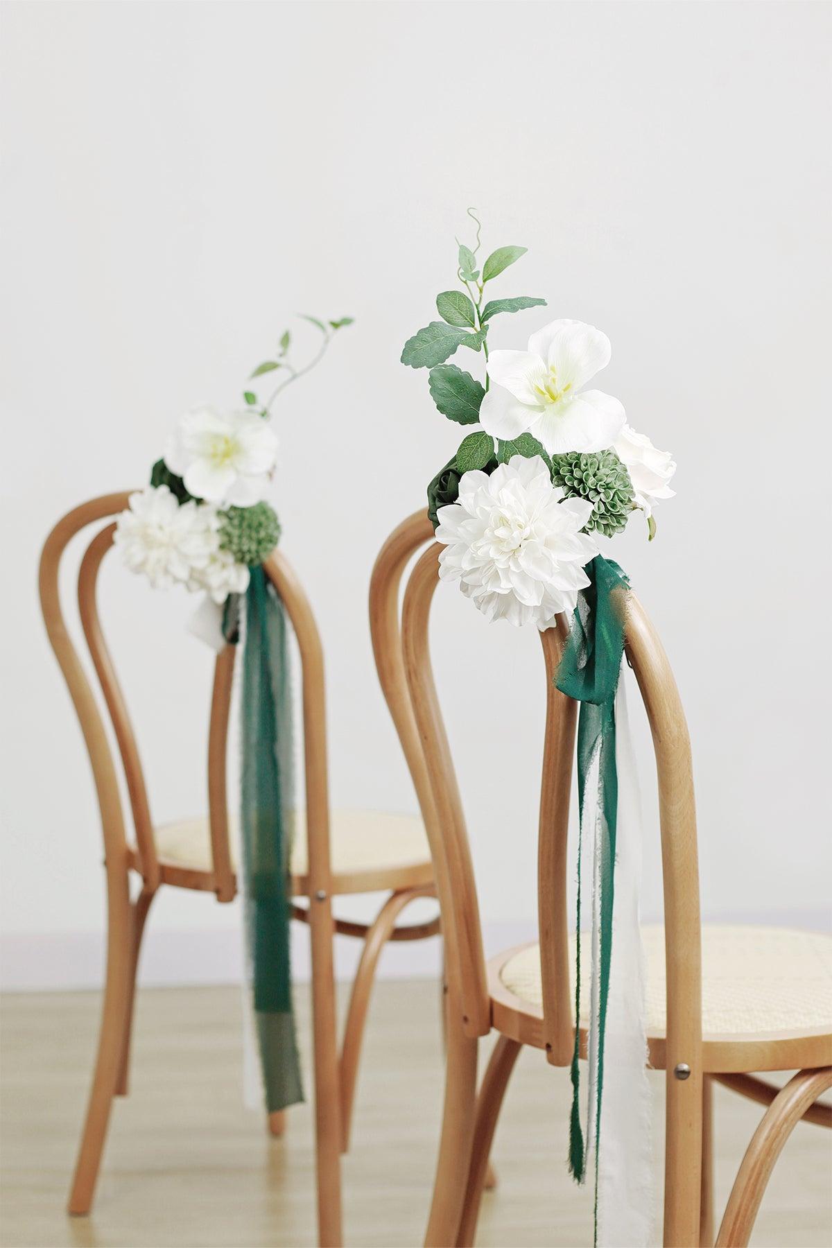 Aisle & Chair Decor in White & Green