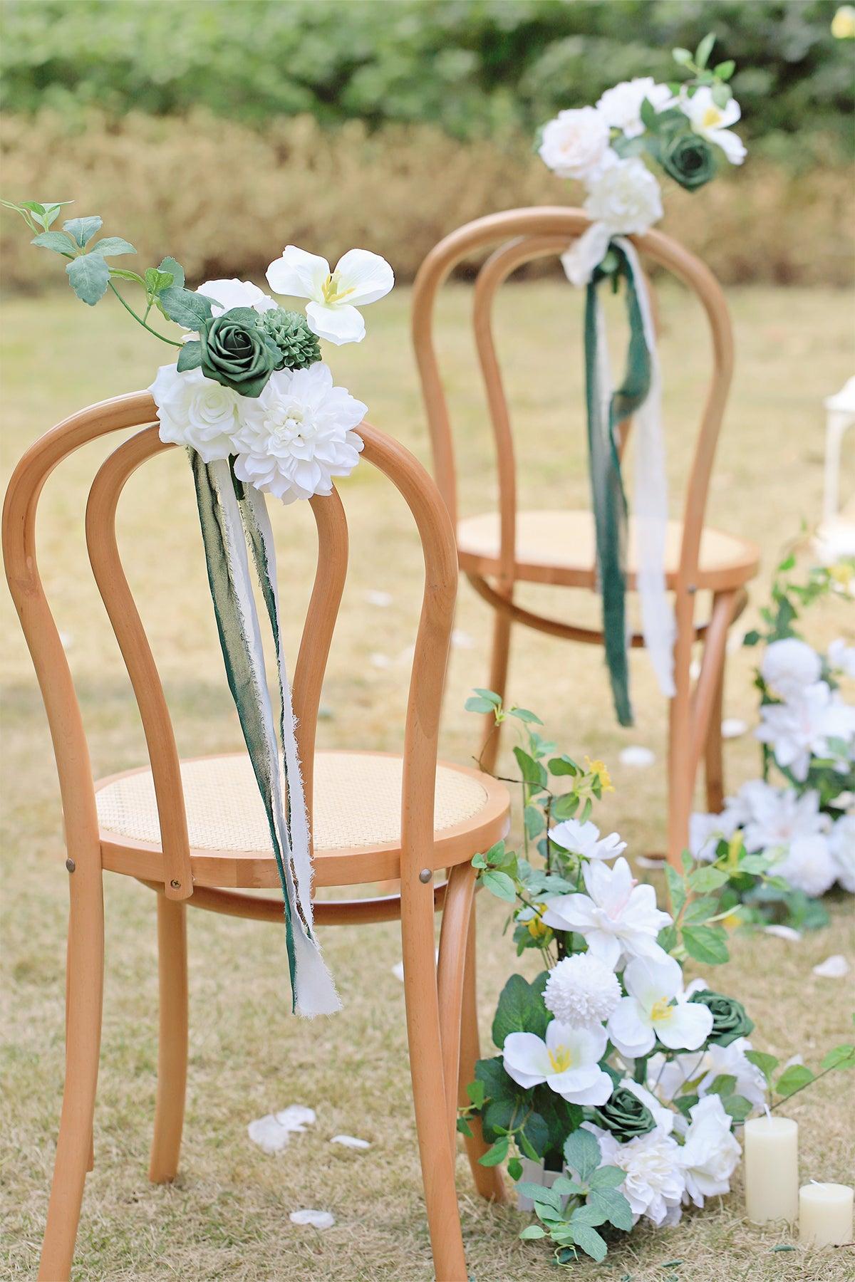 Aisle & Chair Decor in White & Green