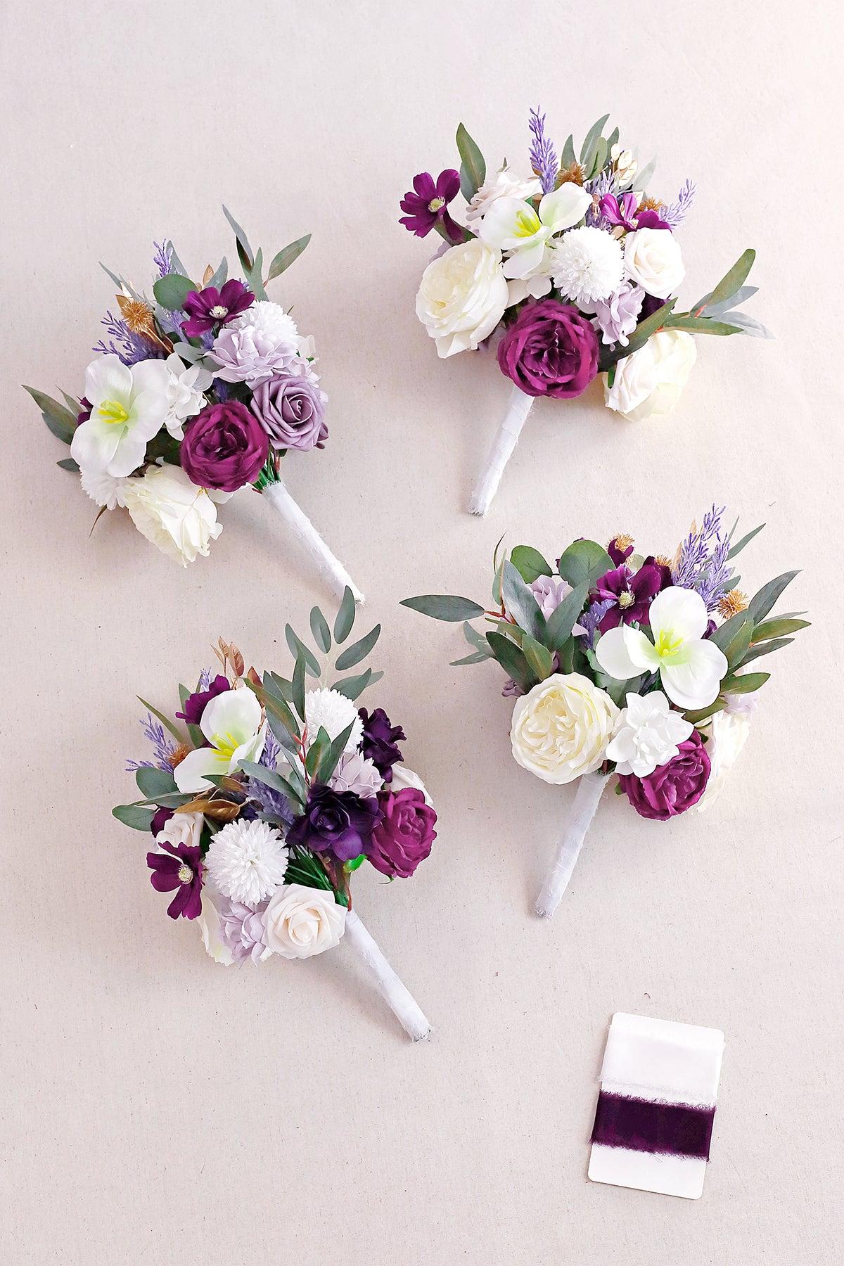 Bridesmaid Bouquets in Lilac & Gold