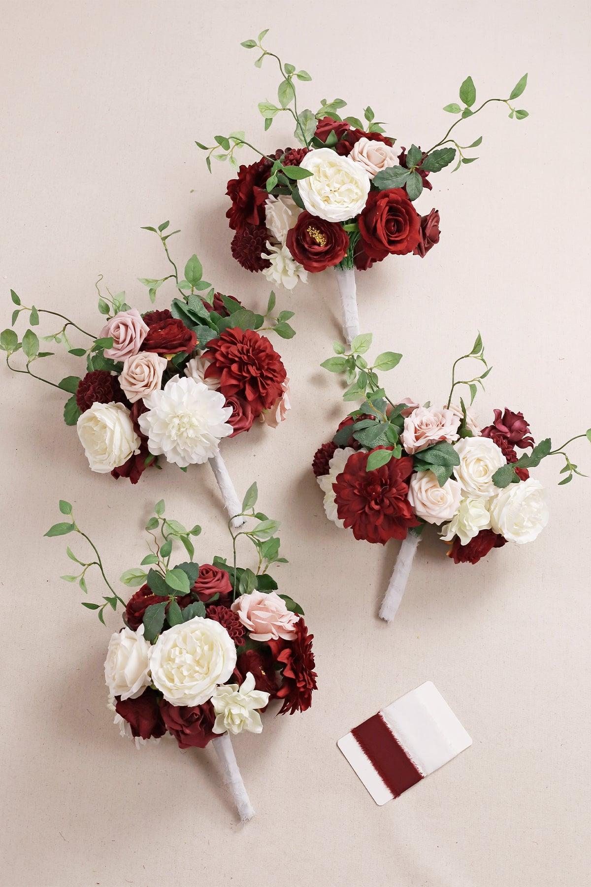 Bridesmaid Bouquets in Romantic Marsala