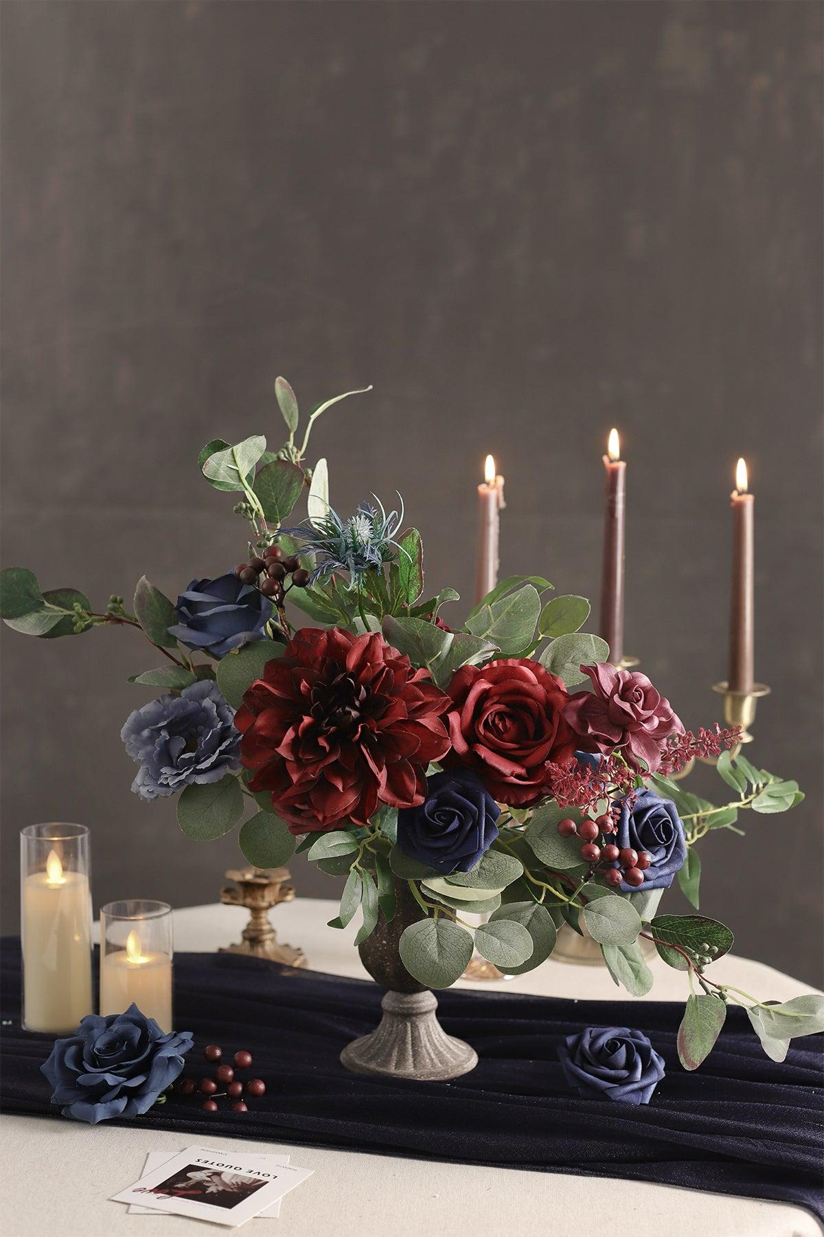 DIY Designer Flower Boxes in Burgundy & Navy - A