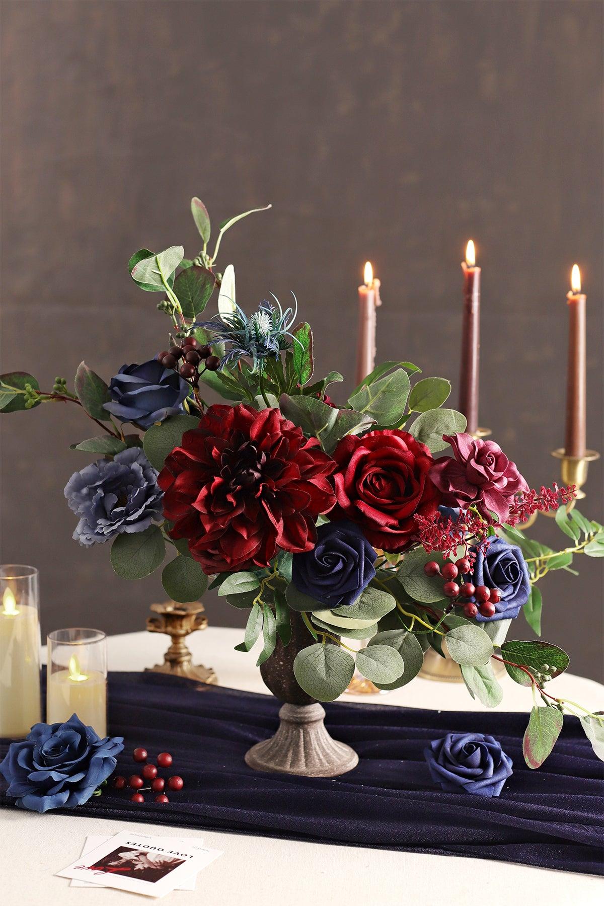 DIY Designer Flower Boxes in Burgundy & Navy - A