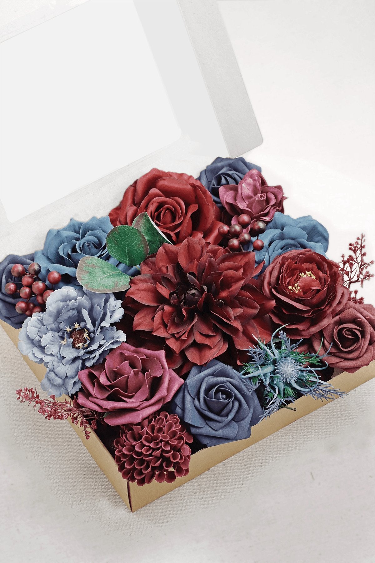 DIY Designer Flower Boxes in Burgundy & Navy - A