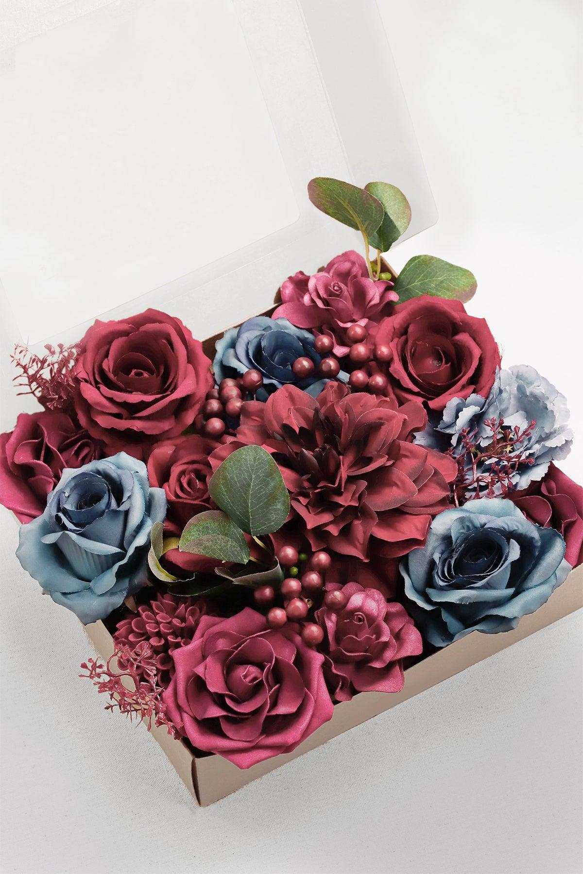 DIY Designer Flower Boxes in Burgundy & Navy - B