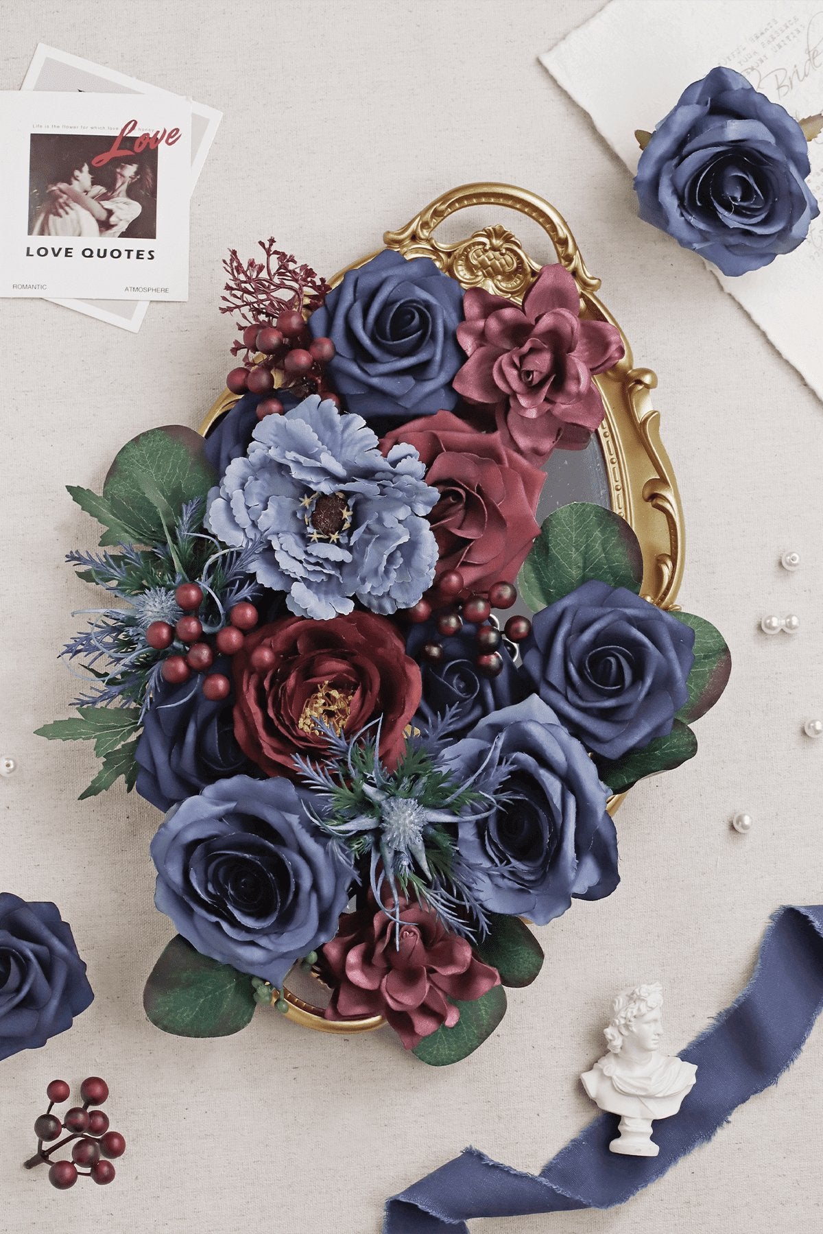 DIY Designer Flower Boxes in Burgundy & Navy - C