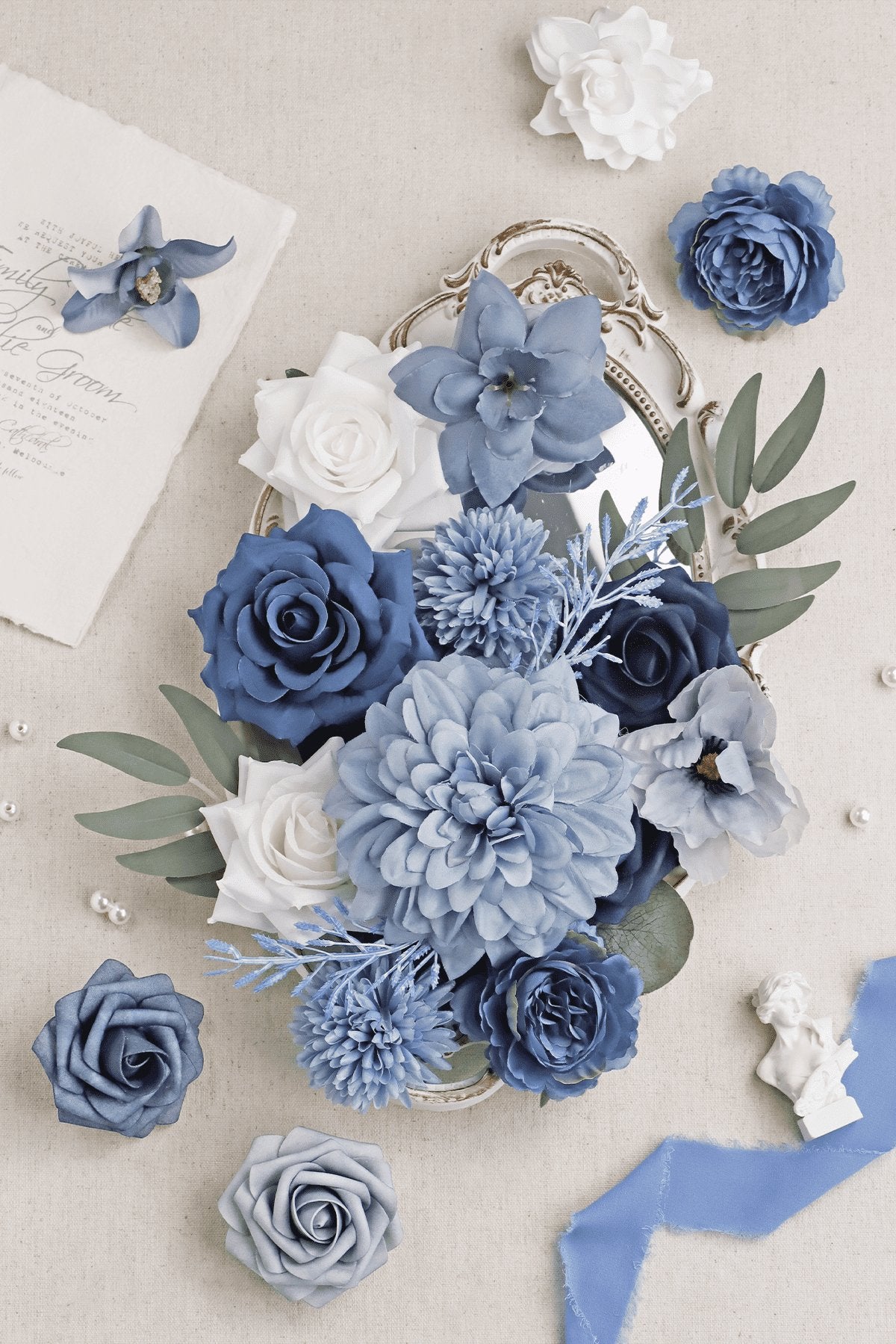 DIY Designer Flower Boxes in Dusty Blue & Navy - A