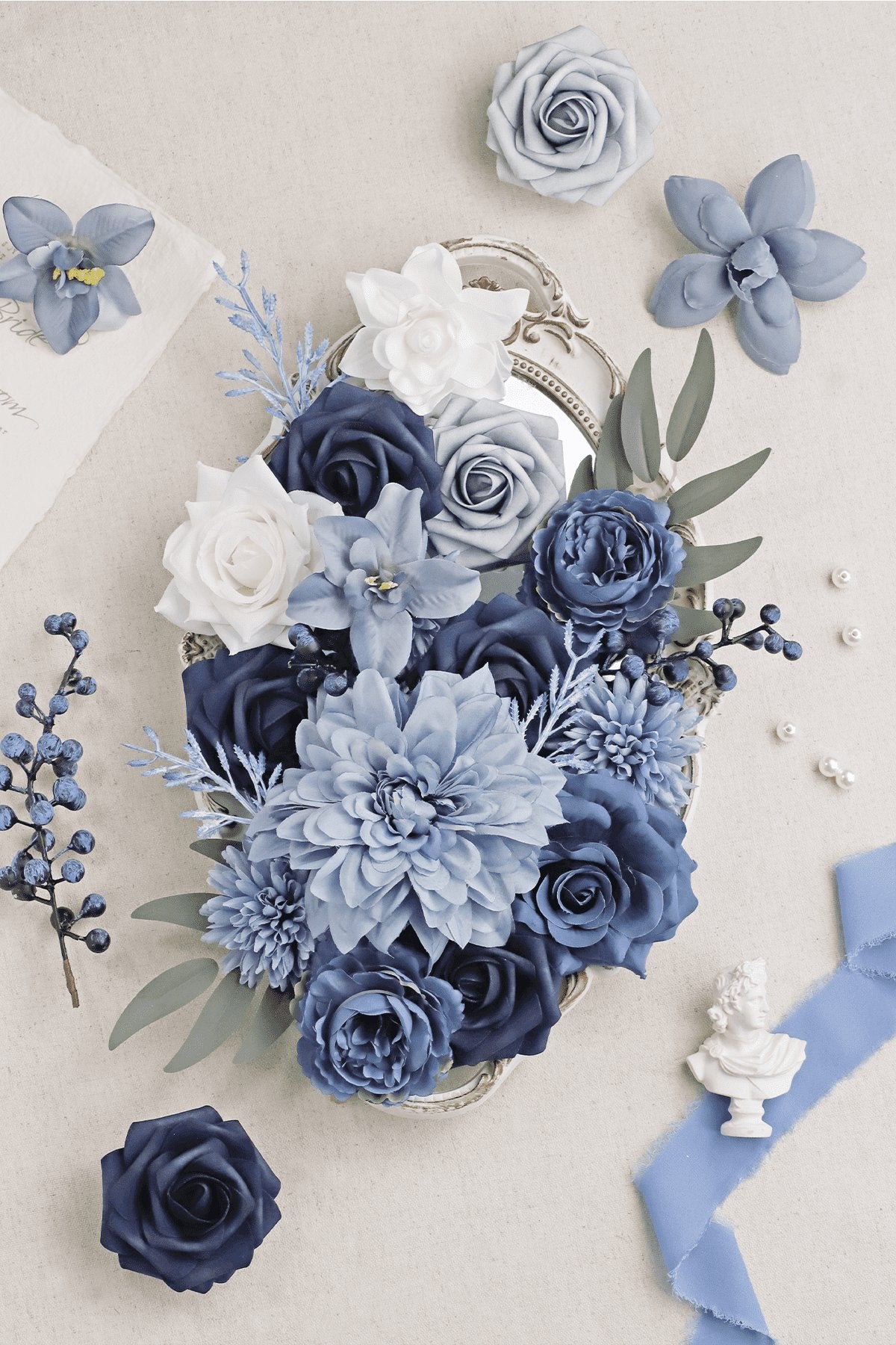 DIY Designer Flower Boxes in Dusty Blue & Navy - B