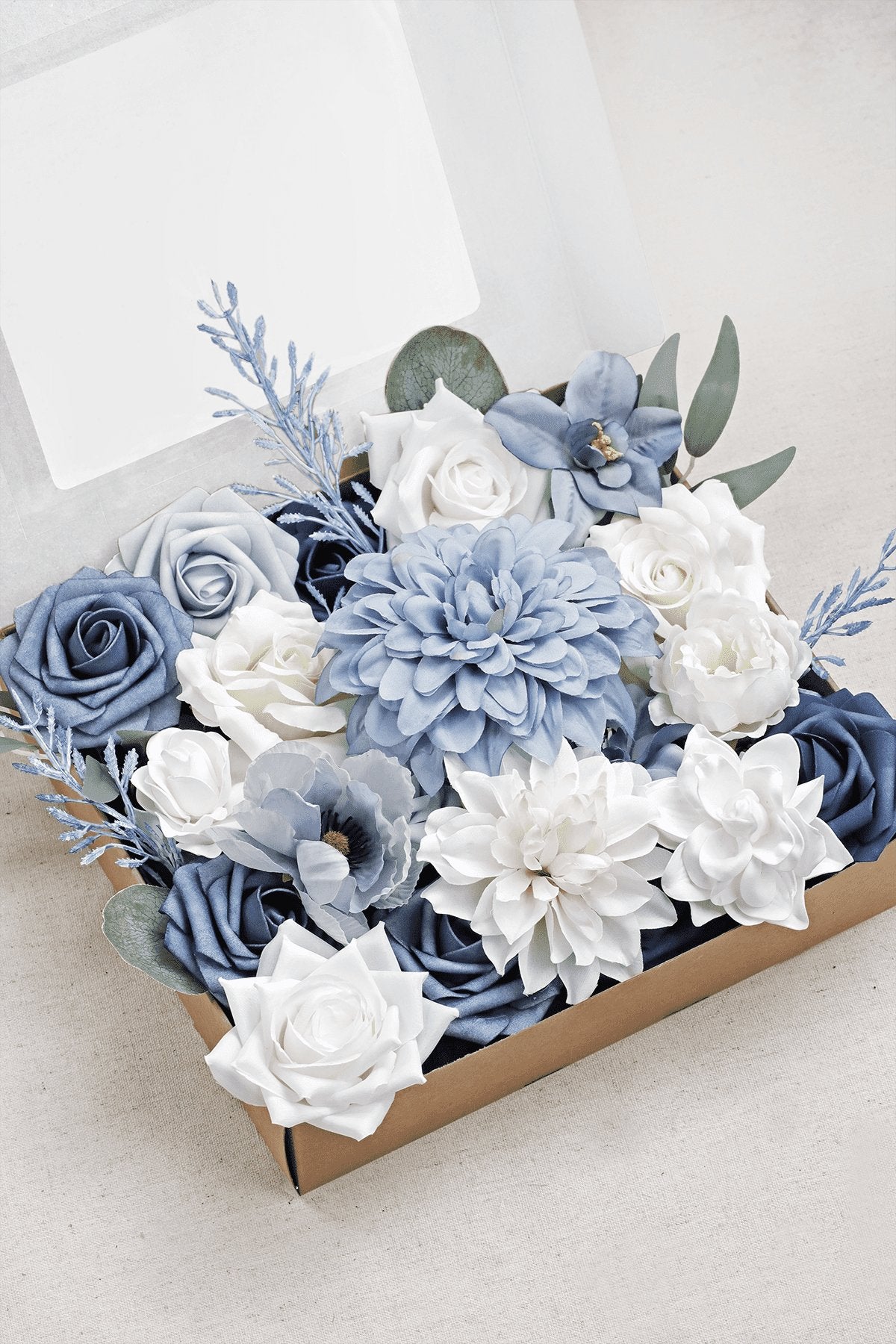 DIY Designer Flower Boxes in Dusty Blue & Navy - C