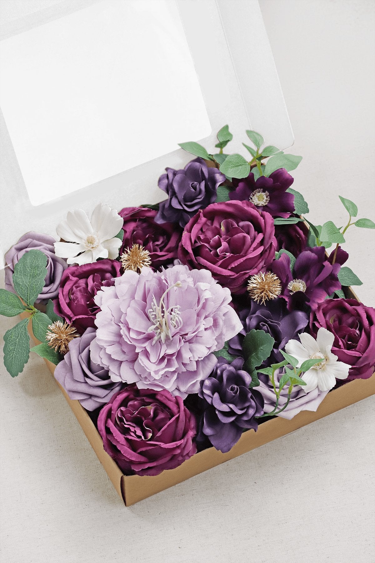 DIY Designer Flower Boxes in Lilac & Gold - A