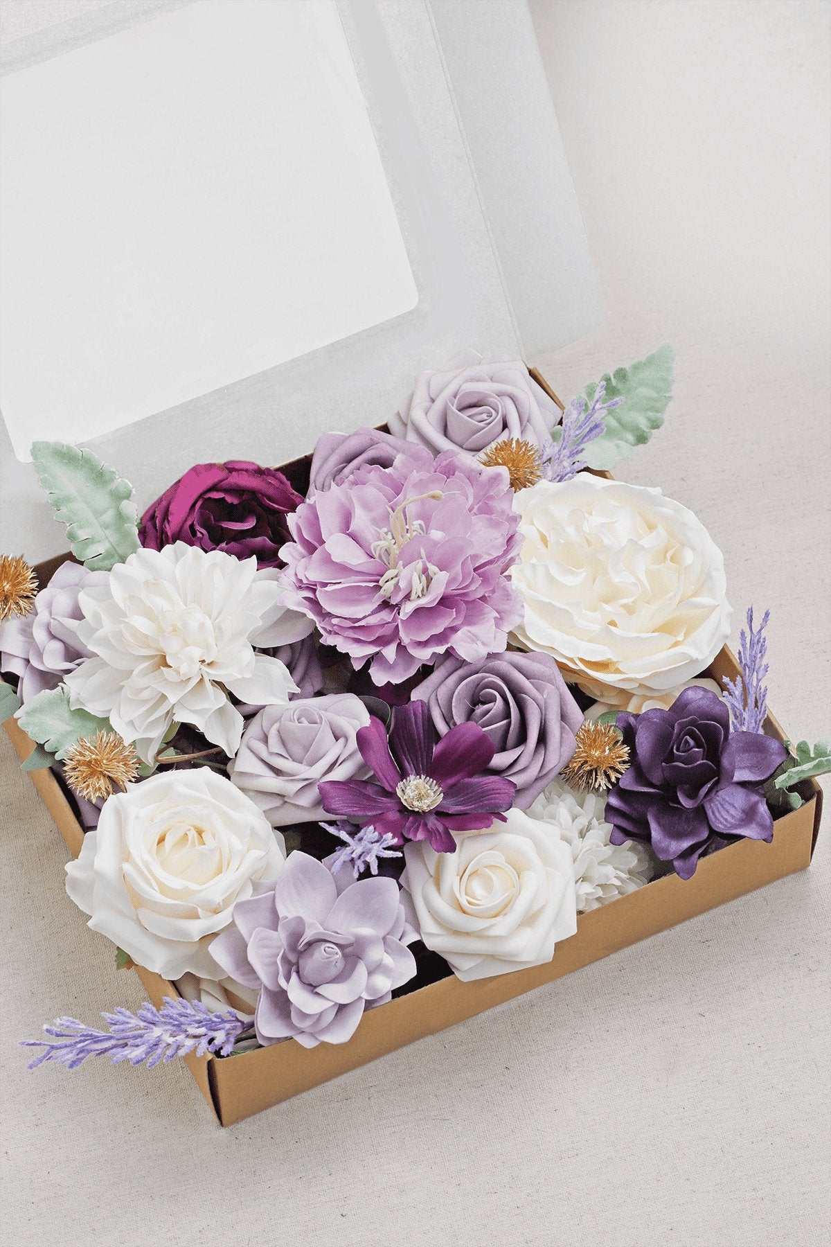 DIY Designer Flower Boxes in Lilac & Gold - B