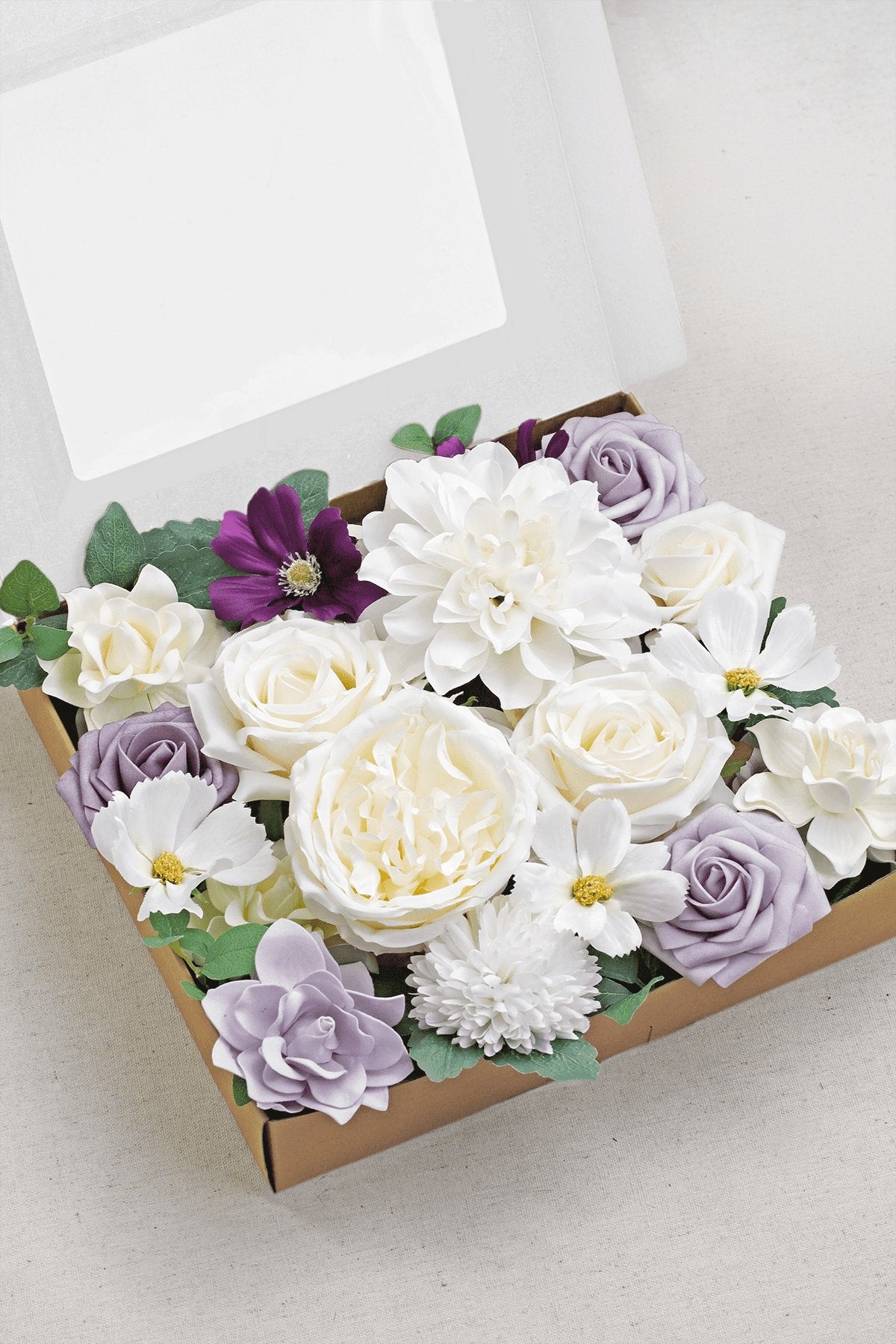 DIY Designer Flower Boxes in Lilac & Gold - C