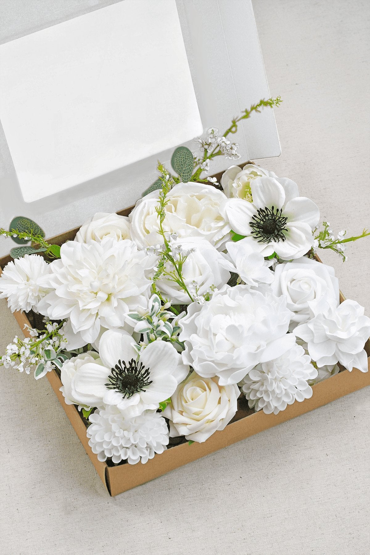 DIY Designer Flower Boxes in White & Beige