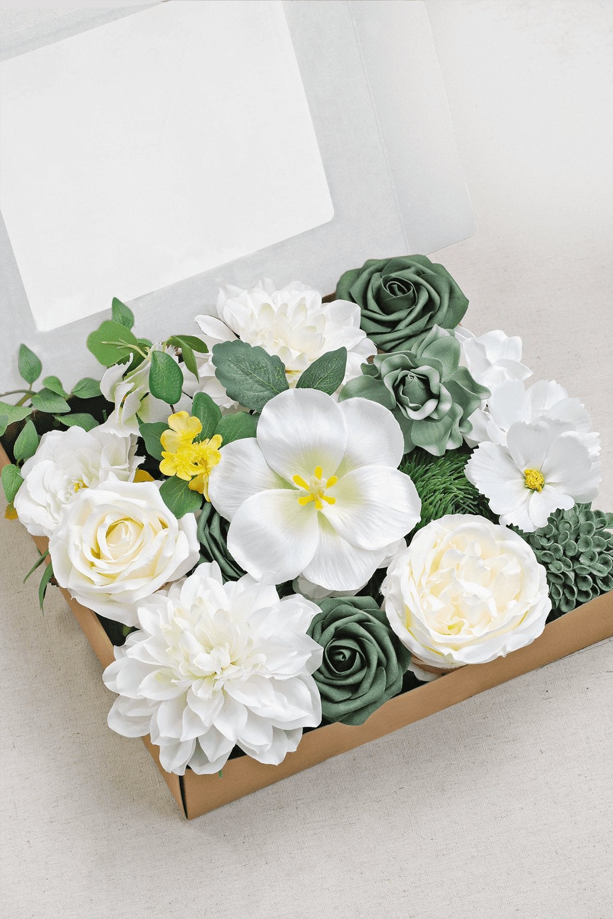 DIY Designer Flower Boxes in White & Green -A