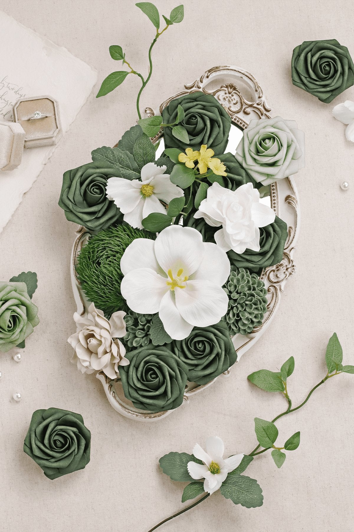 DIY Designer Flower Boxes in White & Green -B