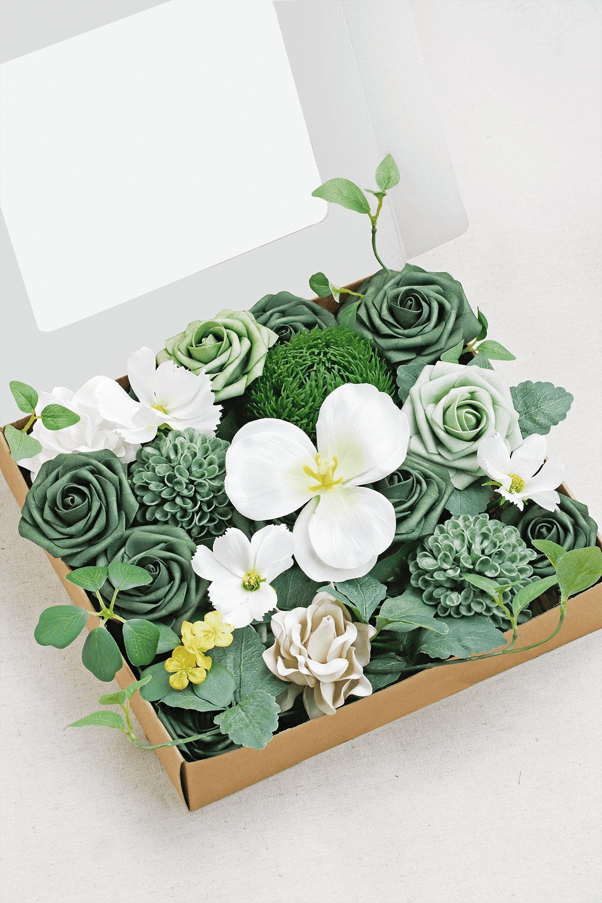 DIY Designer Flower Boxes in White & Green -B