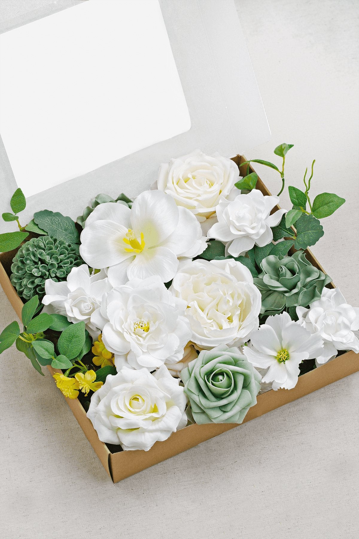 DIY Designer Flower Boxes in White & Green -C