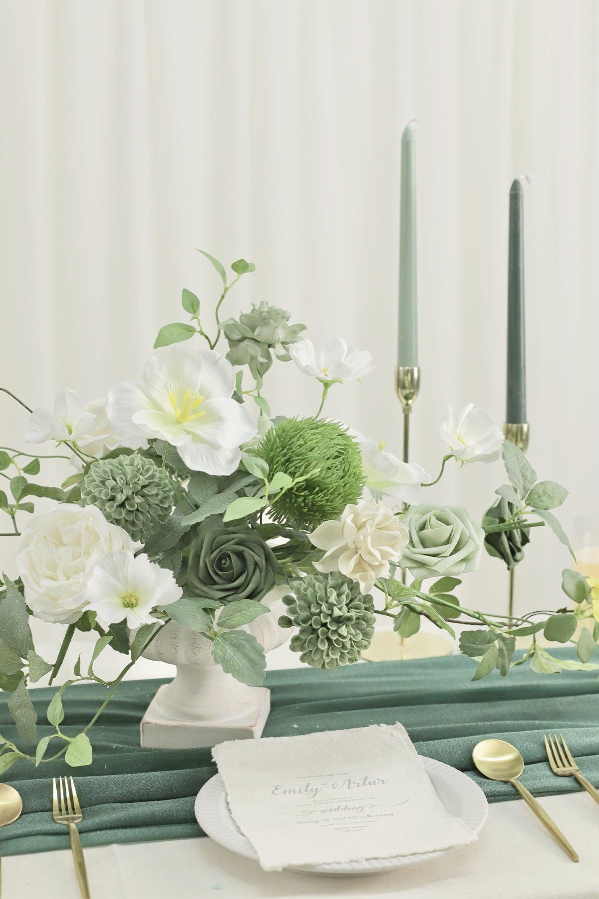 DIY Designer Flower Boxes in White & Green -C