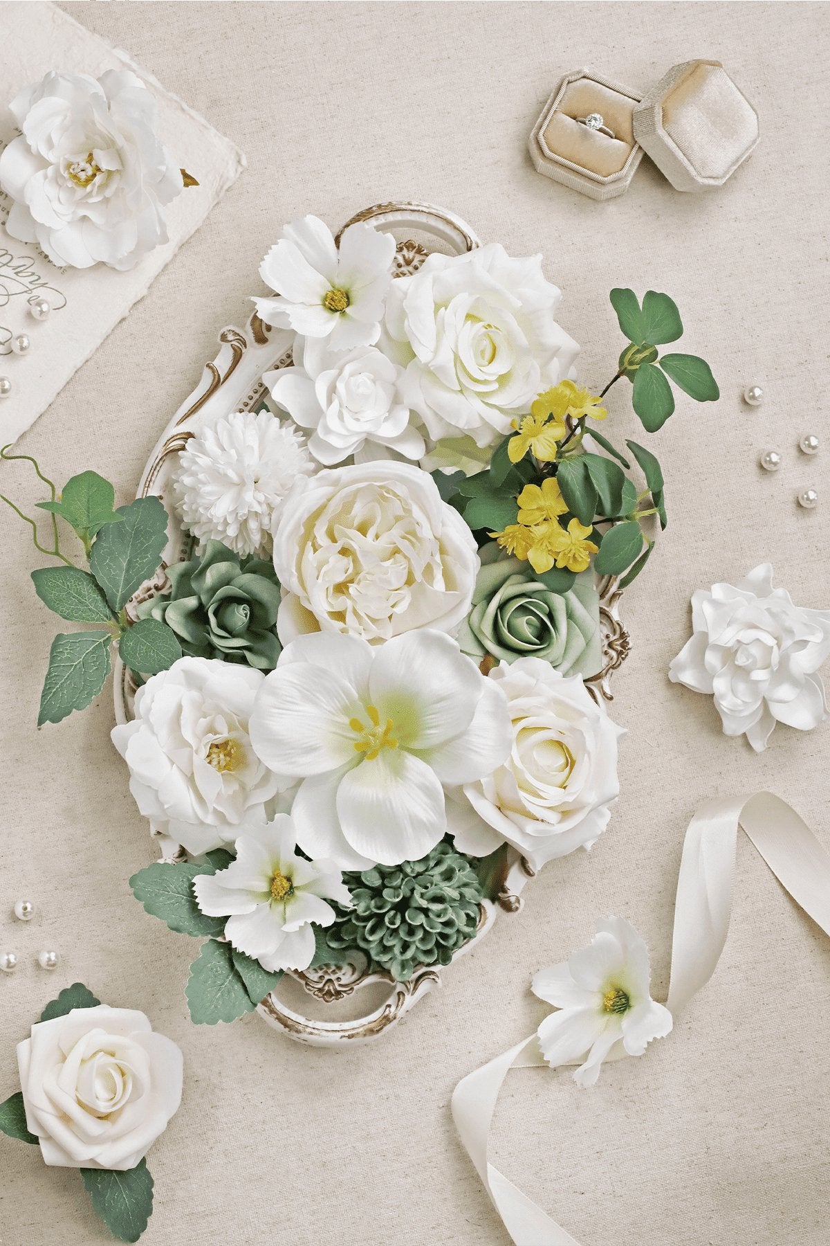 DIY Designer Flower Boxes in White & Green -C