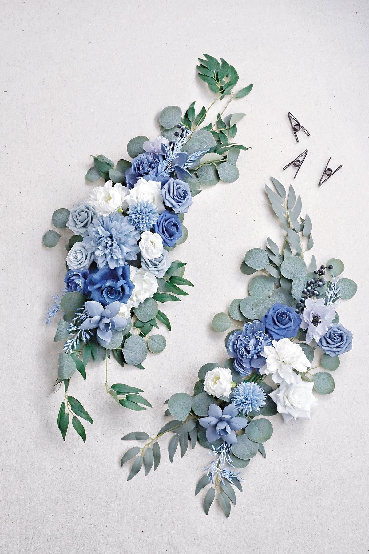 Flower Sign Decor in Dusty Blue & Navy