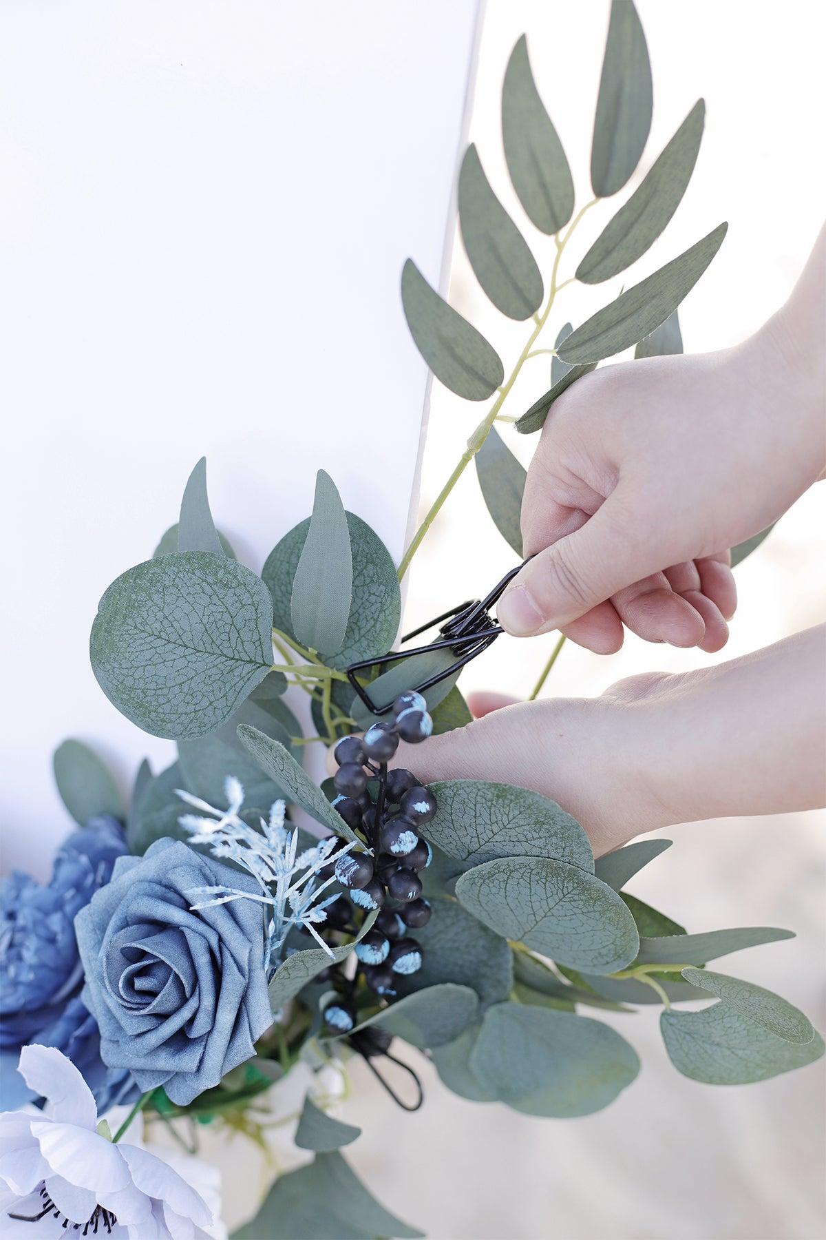 Flower Sign Decor in Dusty Blue & Navy