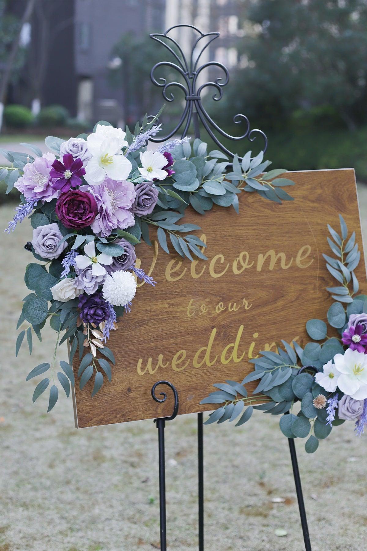 Flower Sign Decor in Lilac & Gold