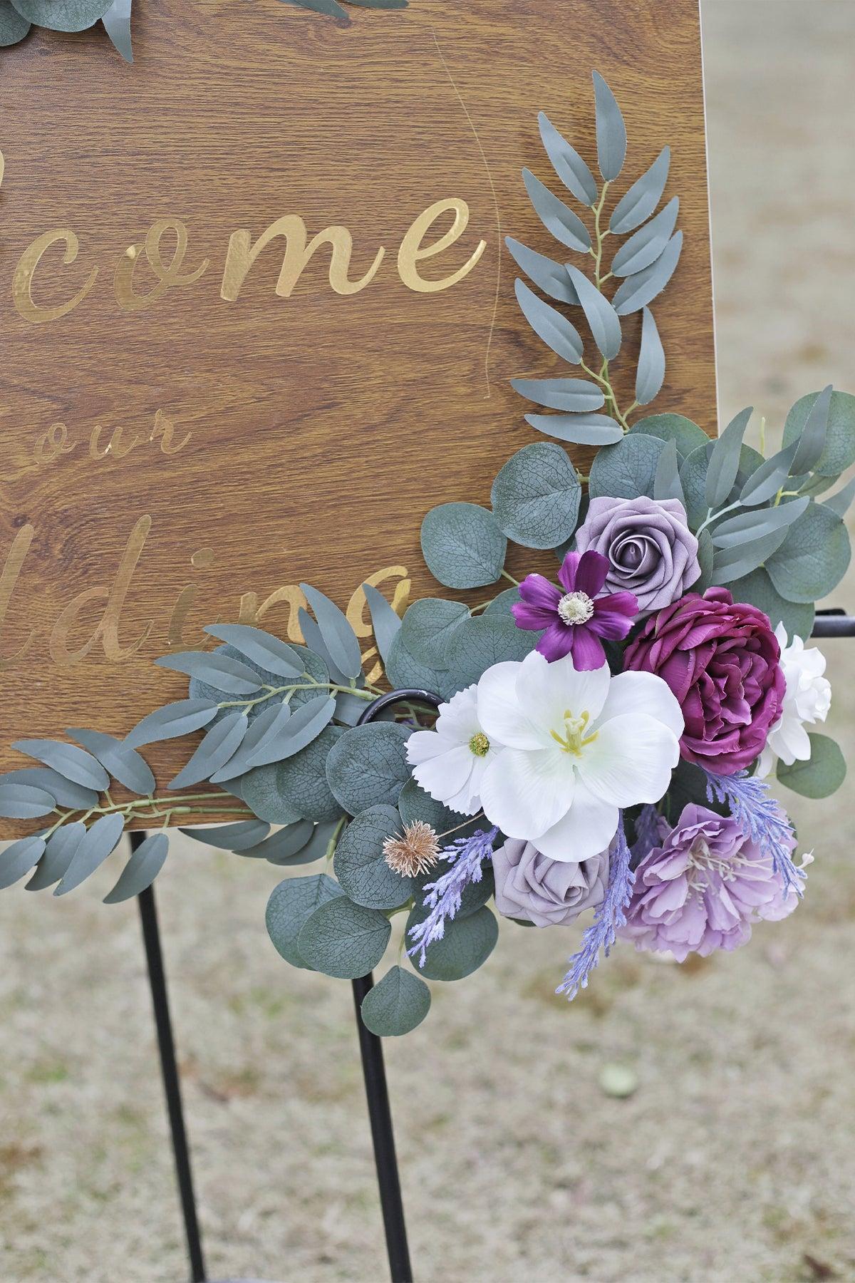 Flower Sign Decor in Lilac & Gold