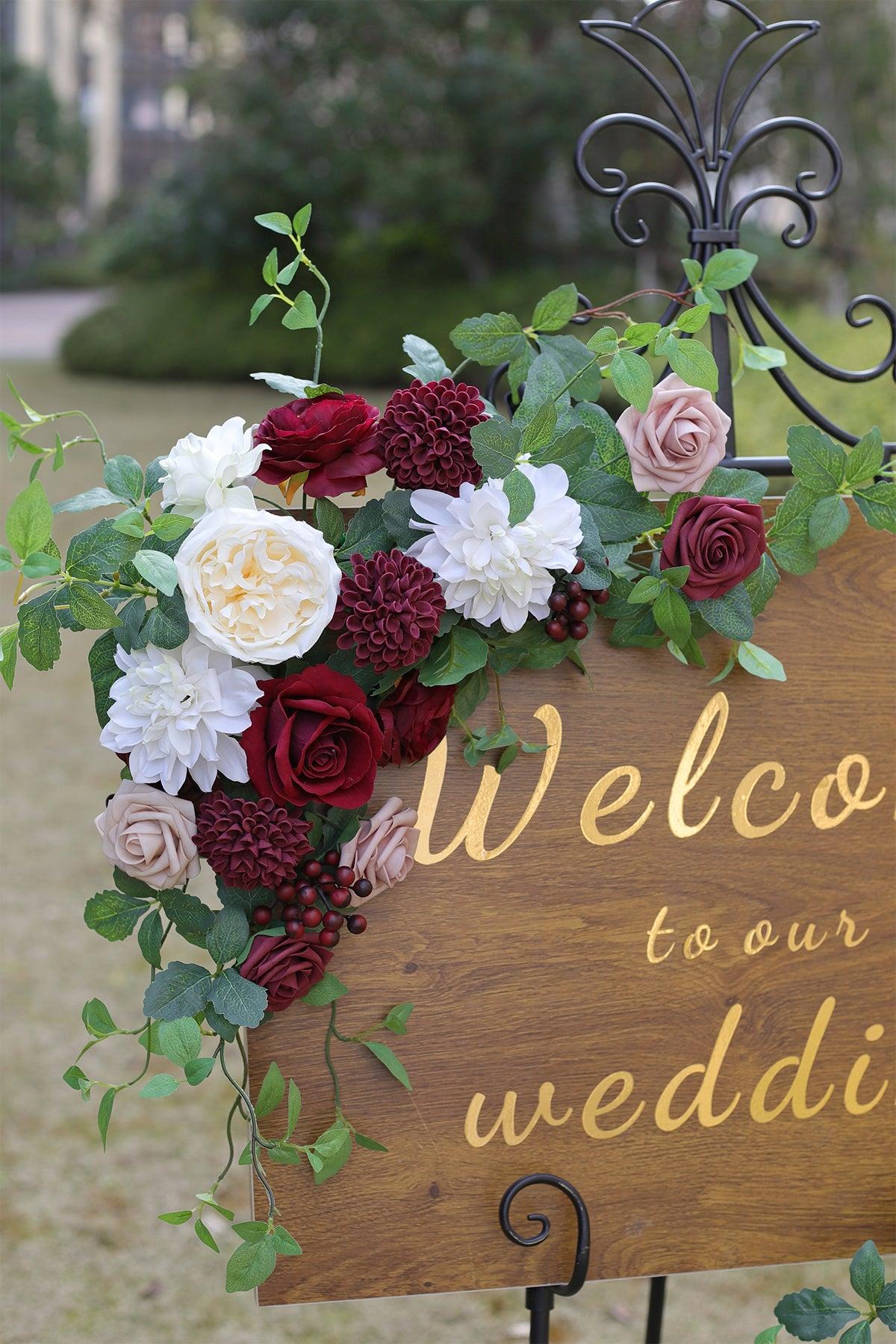 Flower Sign Decor in Romantic Marsala