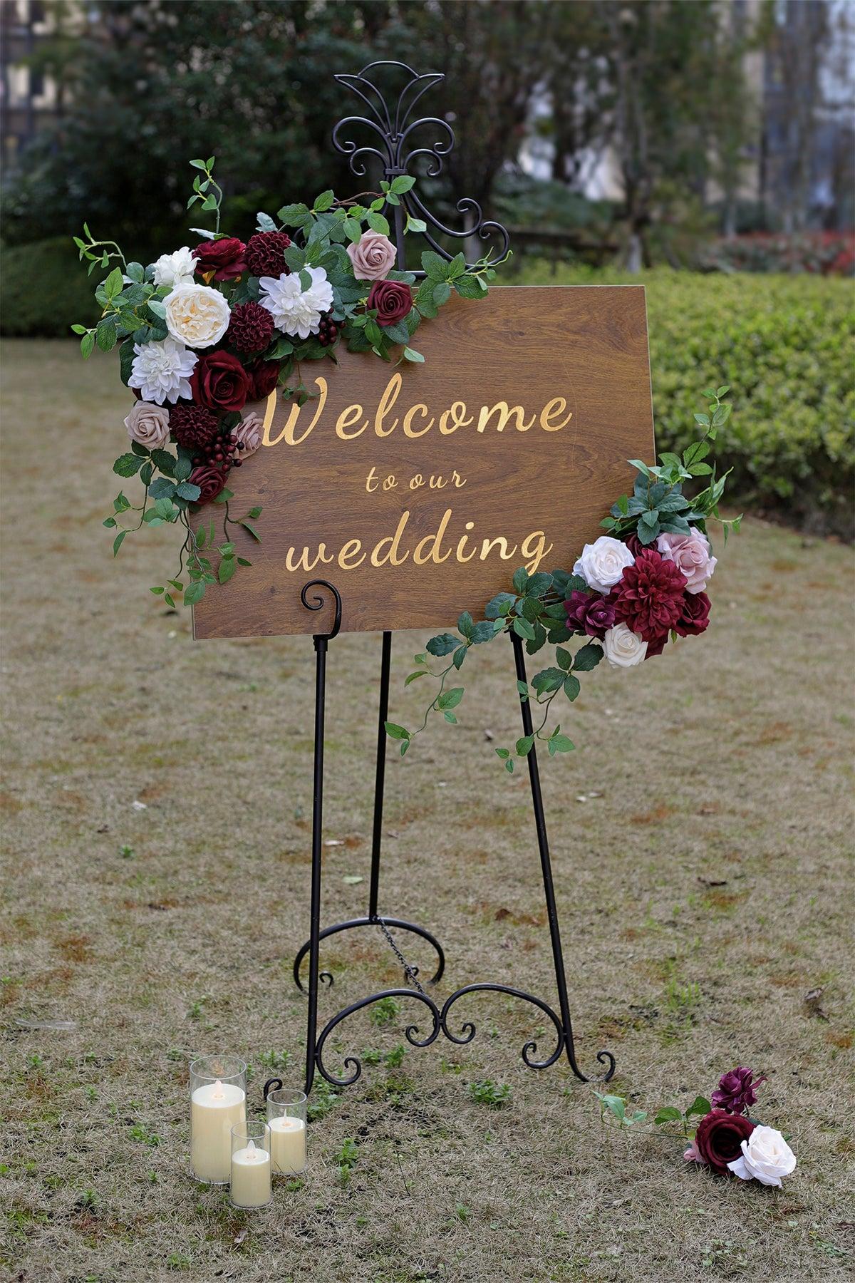 Flower Sign Decor in Romantic Marsala