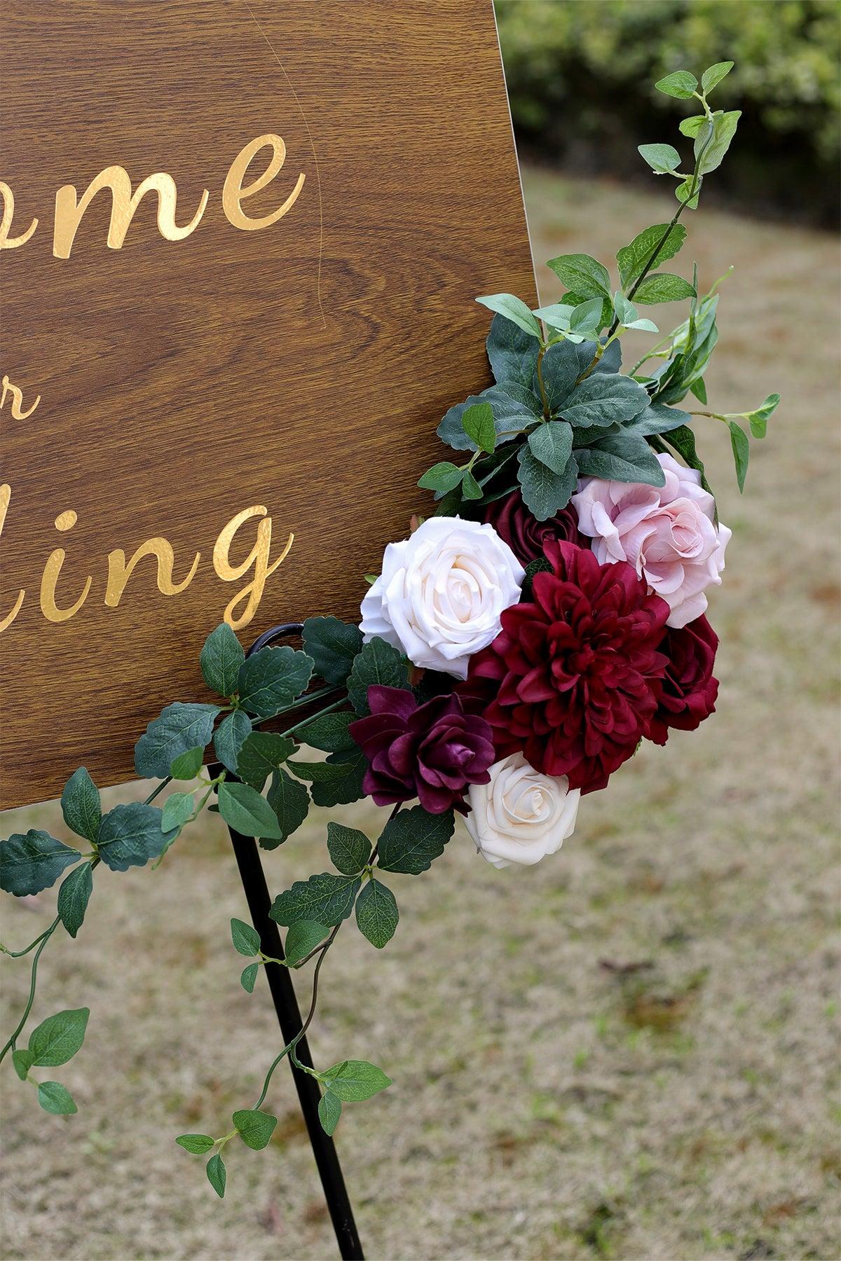 Flower Sign Decor in Romantic Marsala